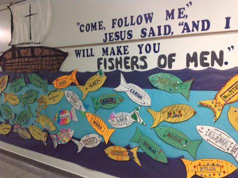 Fishers Of Men Vbs Theme, Gone Fishing Vbs Decorations, Fishers Of Men Bulletin Board, Gone Fishing Vbs Ideas, Fishers Of Men Vbs Decorations, Fishers Of Men Decorations, Fisher Of Men Craft, Under The Sea Vacation Bible School, Fishers Of Men Vbs