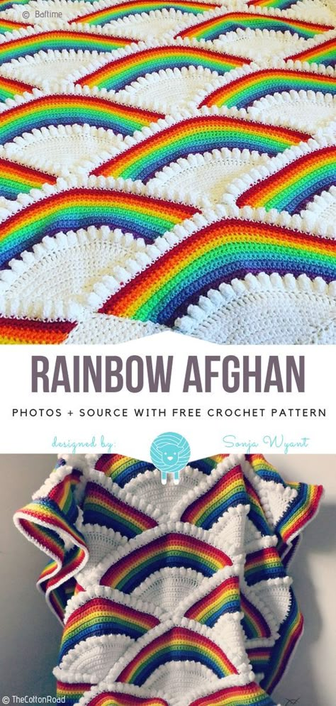 Crochet Unicorn Blanket, Motifs Afghans, Rainbow Afghan, Unicorn Ideas, Cool Crochet, Home Crochet, Crochet Unicorn Pattern, Unicorns And Rainbows, Unicorn Crochet