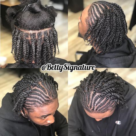 ✂️ B E T T Y S I G N A T U R E on Instagram: “Soft and Clean Twist 🤘🏽 . . . . #naturalhairstyles #hairsalon#hairstylist#hairstyles#nappyhair#twistout #longhair #mentwist…” Mens Rope Twist Hairstyle, 2 Strain Twist Men, Juicy Twists Men, Men’s Twist Hairstyles Black, Men’s Rope Twist, Afro Hair Twists, Canerow Hairstyles, Twist Hair Men, Cornrow Braids Men