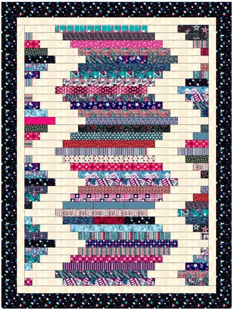 Crochet Zig Zag, Strip Quilt Patterns, Zig Zag Crochet, Jelly Roll Quilt Patterns, Quilting Designs Patterns, Scrappy Quilt Patterns, String Quilts, Quilt Of Valor, Patriotic Quilts