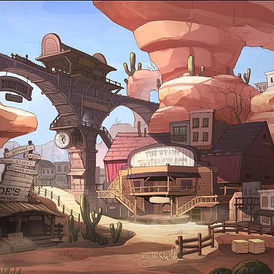 Cowboy Town, Town Drawing, Old Western Towns, Western Games, Old West Town, Perspective Drawing Architecture, West Town, Western Town, Western Landscape