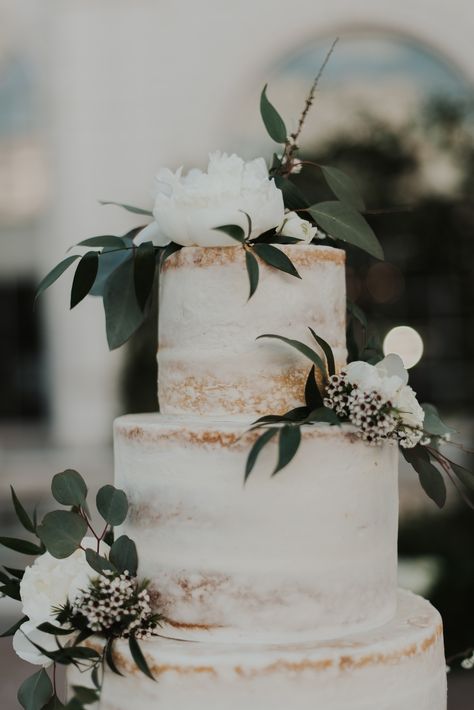 3 Tier Wedding Cake With Greenery, Wedding Cakes With Greenery, Wedding Cake Foliage, Cakes With Greenery, White Wedding Cake With Greenery, Wedding Cake Eucalyptus, Wedding Cake With Greenery, Seminaked Wedding Cake, Sorrento Wedding