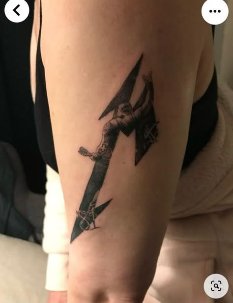 Metallica M Tattoo, Tattoo Ideas Metalhead, Metallica Tattoo Sleeve, Metallica Logo Tattoo, Metallica Tattoo Ideas, Heavy Metal Tattoo Ideas, Megadeth Tattoo, Limp Bizkit Tattoo, Metalcore Tattoo