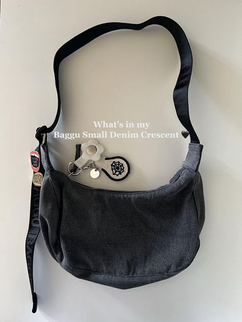 Love her. That’s all. @BAGGU @3Potato4 #baggu #whatsinmybag #whatsin... | baggu crescent bag | TikTok Baggu Bag Accessories, Baggu Medium Crescent Bag Outfit, Crescent Bag, What’s In My Baggu, Baggu Crescent Bag Outfit, Baggu Crescent, Baggu Bag, Baggu Crescent Bag, Cute Baggu Bag