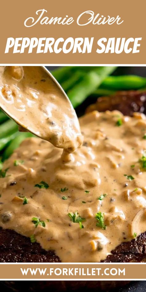 Want a tasty friend for your food? Try this Jamie Oliver Peppercorn Sauce Recipe. This sauce makes your food extra special. Peppercorn Sauce For Steak, Peppercorn Sauce Recipe, Green Pepper Sauce, Mac Sauce Recipe, Steak Sauce Recipes, Mac Sauce, Peppercorn Sauce, Homemade Sauce Recipes, Porcini Mushrooms