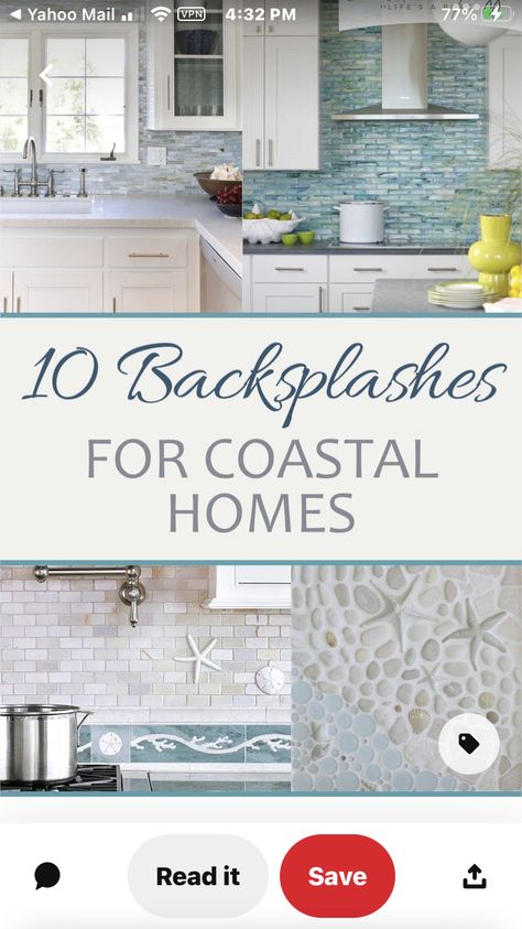 Coastal Backsplash Kitchen, Coastal Backsplash, Coastal Kitchen Backsplash, Back Splashes, Coastal Kitchen Design, Beach Kitchens, Beach House Kitchens, Backsplash Kitchen, Tropical Home Decor