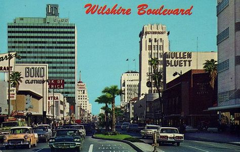 Wilshire Boulevard postcard Wilshire Boulevard, Building On Fire, California Postcard, Miracle Mile, Villa Park, Vintage Los Angeles, Los Angeles County, Unique Photo, Vintage Photographs