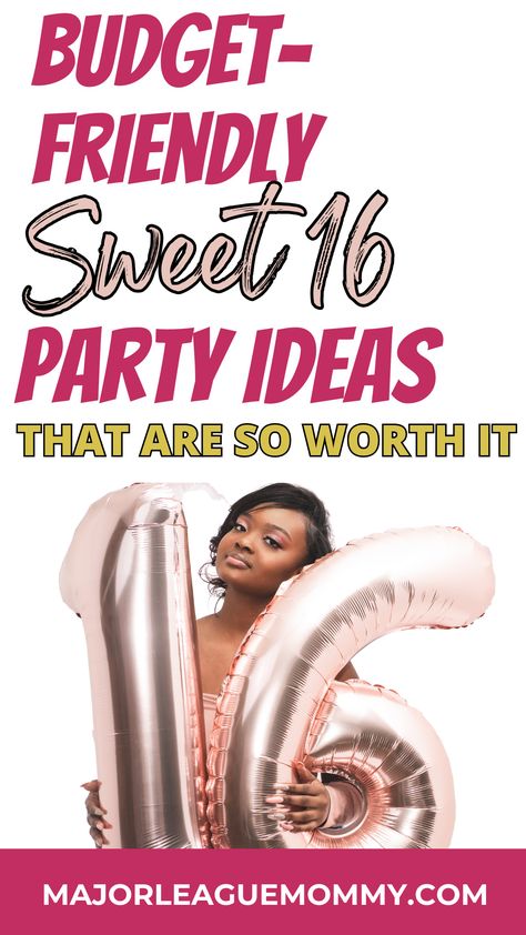 You don't need to spend a fortune to throw an amazing Sweet 16 party! Our budget-friendly ideas will help you create a memorable celebration that your teen will love. Sweet 16 On A Budget Ideas, Sweet 16 Ideas On A Budget, Sweet 16 Party Food Ideas, 16 Birthday Party Ideas At Home, Cute Sweet 16 Party Ideas, Small Sweet 16 Party Ideas, Sweet 16 Party Ideas On A Budget, Outdoor Sweet 16, Sweet 16 Birthday Ideas