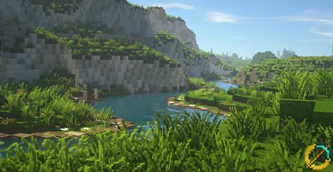 Cliff Minecraft, Minecraft River, Minecraft Middle Earth, Minecraft Cliff, Minecraft Terraforming, Minecraft Biome, Minecraft Japanese House, Minecraft Tree, Minecraft Garden