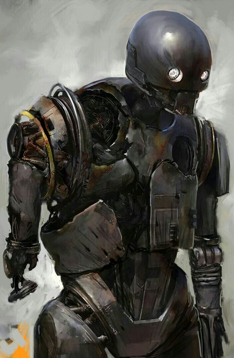 K-2SO DAMAGED IN BATTLE K2so Concept Art, Battle Robot Concept Art, Scrap Robot Concept Art, K2so Art, Battle Damage Art, Scary Robot, Horror Robot, Jack Bauer, Battle Damage