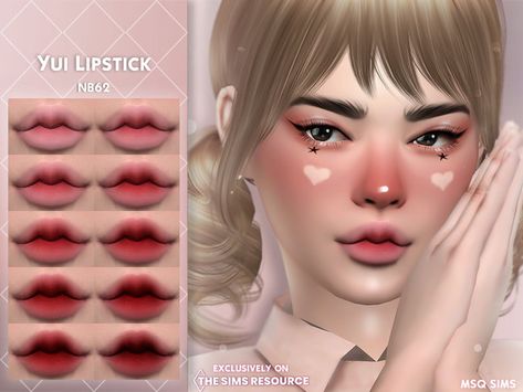 MSQSIMS' Yui Lipstick Sims 4 Cc Eyes, The Sims 4 Skin, Sims Packs, Sims 4 Anime, Pelo Sims, The Sims 4 Packs, Sims 4 Cc Makeup, Sims 4 Body Mods, Sims 4 Cc Skin