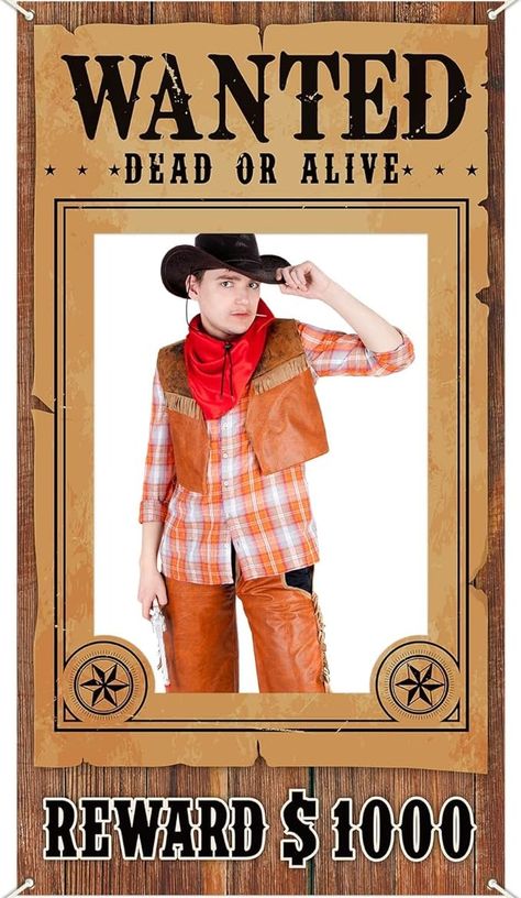 Amazon.com: West Wanted Photo Booth Prop Selfie Frames Western Cowboy Party Decorations Rodeo Backdrop Photoshoot and Wanted Photo Booth for Wild Western Cowboy Cowgirl Rustic Party Supplies : Home & Kitchen Wanted Photo Booth, Rodeo Backdrop, Western Cowboy Party, Swim Banquet, Cowboy Party Decorations, Backdrop Photoshoot, Wild West Party, Western Theme Party, Rustic Party