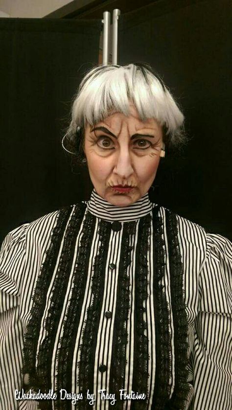 Ms Andrews for Mary Poppins. Used global, Wolfe, dfx facepaint for old lady effect Mary Poppins Jr, Theatre Makeup, Old Lady, Facepaint, Mary Poppins, Makeup, Women's Top, Art, Make Up