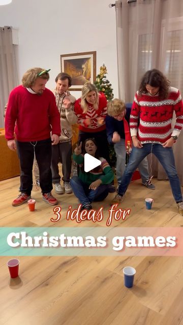 BanZai🐒 on Instagram: "3 ideas for Christmas games 🎄🎁 #christmas #game #party #family #fun #friends #scout #giochi #amici #divertimento #xmas #crazy #happy #italy #natale" Christmas Games Videos For Family, Christmas Family Reunion Ideas, Outdoor Christmas Games For Family, Games For Family Christmas Party, Christmas Family Olympics Games, Christmas Olympic Games Adults, Staff Holiday Party Games, Christmas Games For Family Funny Fun Hilarious, Family Games To Play At Christmas