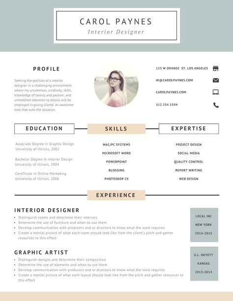 Secretary Resume, Interior Design Resume, Cv Original, Resume Design Free, Free Resume Builder, Design Resume, Resume Layout, Infographic Resume, Online Resume