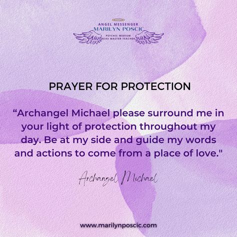 Connect with the energy of Archangel Michael through this powerful prayer for protection. Use it to call upon his strength and support, and to help you act from a place of love and compassion in all that you do. . Visit https://marilynposcic.com/ to learn more. . #intuitive #medium #psychic #psychicreading #psychicreader #bookyoursession #angelmessenger Archangel Michael Prayer Of Protection, Archangels Prayers, Archangel Michael Prayer, Positive Meditation, All Archangels, Powerful Prayers For Protection, Zen Spirituality, Medium Psychic, Teacher Prayer