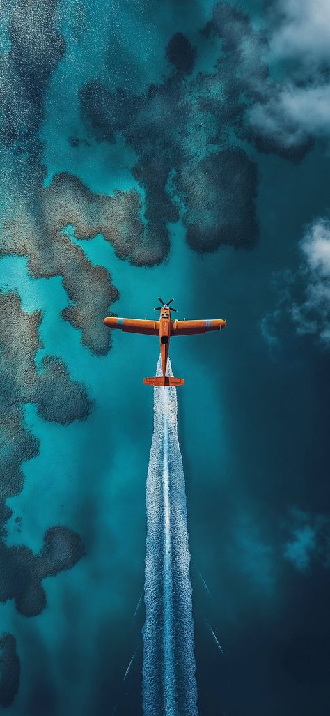 Travel Mobile Wallpaper, Ocean Wallpaper Iphone, Snapchat Wallpaper, Plane Wallpaper, Art Amour, Sea Plane, Airplane Wallpaper, Oneplus Wallpapers, Airplane Flying