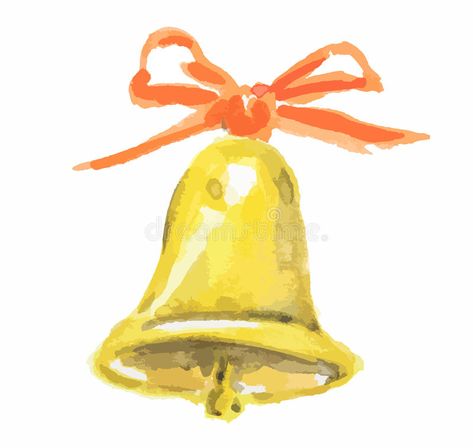 Christmas Bells Art, Watercolor Christmas Bells, Christmas Bells Drawing, Bell Painting, Bell Illustration, Toys Illustration, Cards Drawing, Merry Chrysler, Christmas Cards Drawing