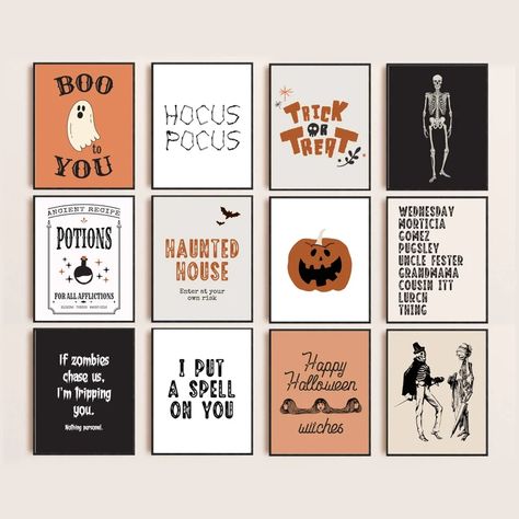 Trendy Halloween Decor Halloween Art Mega Bundle Set of 20 - Etsy Canada Skeleton Posters, Halloween Gallery Wall, Witchy Wall Art, Art Skeleton, Halloween Wall Art, Halloween Poster, Trendy Halloween, Decor Halloween, Gallery Wall Set