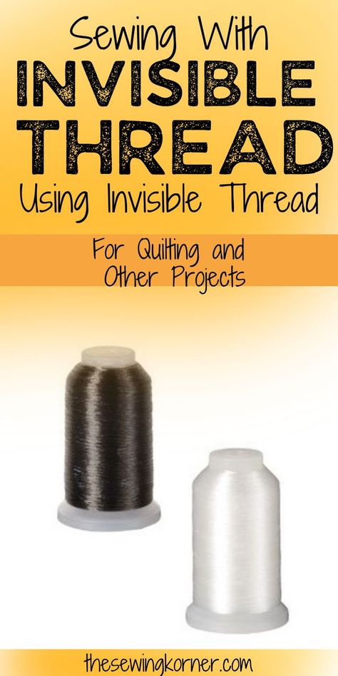 It can be tricky the first time you use it but is easy to learn, and when you use invisible thread for quilting and other projects, it gives those projects a very unique look. Thread Hack, Pumpkin Pin Cushion, Sewing Machine For Quilting, Machine Quilting Tutorial, An Invisible Thread, Sewing Area, Invisible Thread, Pumpkin Pin, Sewing Guide