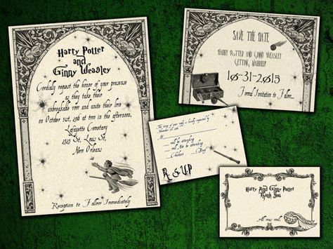 Harry Potter Save The Date, Save The Date Rsvp, Harry Potter Quidditch, Harry Potter Wedding, Harry Potter 2, Harry Potter Theme, Theme Wedding, Digital Invitations, Wedding Theme