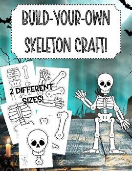 Bring the spooky spirit of Halloween into your classroom with this Halloween Skeleton Craft! Easily download and print out these FUN skeleton templates for a hands on and engaging holiday craft. Watch as your students become filled with excitement as they bring their paper skeletons to life!Product Features:Two Size Options: Choose between two skeleton sizes to fit your classroom needs.Small Skeleton: 5 inch body, 5 inch head, 5+ inch arms and legsLarge Skeleton: 9 inch body, 9 inch head, 9+ inc Skeleton Hiccups Activities, Cute Skeleton Art, Skeleton Crafts For Kids, Halloween Activities For Preschoolers, Build A Skeleton, Halloween School Crafts, Skeleton Crafts, Halloween Paper Decorations, Halloween Writing Paper