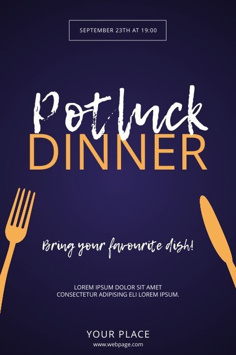 Potluck dinner flyer template Potluck Poster, Potluck Flyer, Team Dinner, Party Design Ideas, Christmas Marketing, Halloween Promotions, Customer Persona, Event Poster Template, Potluck Dinner