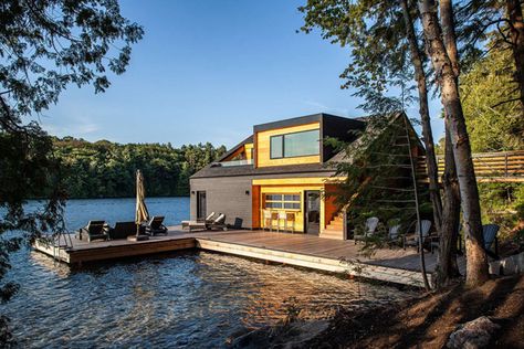 Lake Joseph Boathouse Design in Perry Sound, Canada