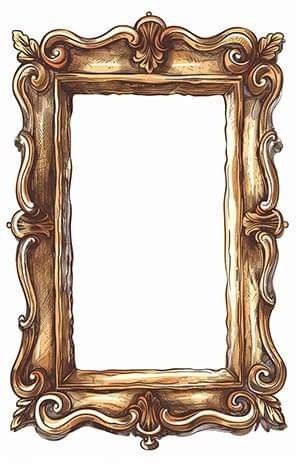 Printable Picture Frames Templates, Frame Astethic, Antique Frame Drawing, Golden Frames On Wall, Gothic Picture Frames, Royal Frame Design, Vintage Frame Drawing, Simple Frame Design, Vintage Frame Design