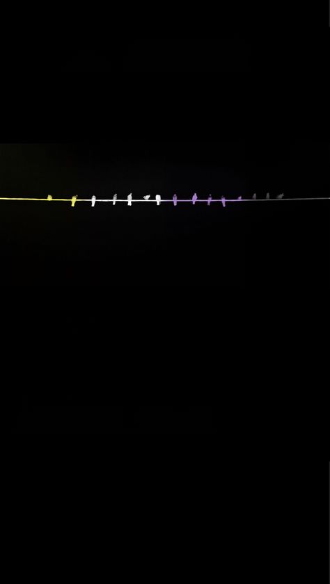 birds on a wire with the nonbinary flag (yellow, white, purple, and black) Secret Nonbinary Wallpaper, Hidden Nonbinary Wallpapers, Subtle Nonbinary Wallpaper, Nonbinary Wallpaper Aesthetic, Subtle Non Binary Wallpaper, Nonbinary Background, Non Binary Wallpaper, Nonbinary Wallpaper, Nonbinary Aesthetic