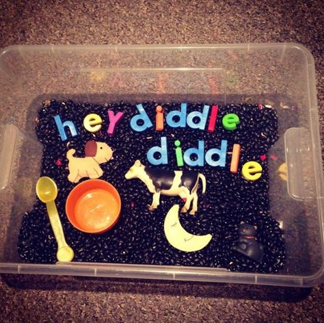 Hey diddle diddle sensory tray  World Nursery Rhyme Week Nursery Rhymes Preschool Sensory Bin, Hey Diddle Diddle Activities Preschool, World Nursery Rhyme Week, Nursery Rhyme Sensory Bin, Hey Diddle Diddle Craft, Hey Diddle Diddle Activities, Nursery Rhyme Week, Nursery Rhymes Preschool Theme, Nursery Rhyme Lessons