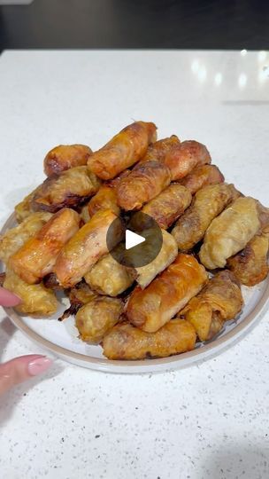 Chicken Skins, Chicken Skin, Air Frying, Crispy Chicken, Spring Rolls, The Chicken, Golden Brown, Ground Beef, Air Fryer