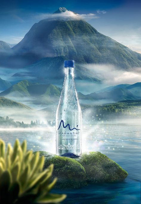 Water Bottle Label Design, Water In The Morning, Bottle Design Packaging, Water Poster, Water Branding, Bottle Label Design, 광고 디자인, Water Logo, Creative Advertising Design