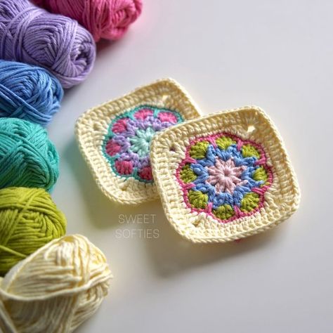 Spring Court Granny Square Fiber Art Tutorial, Granny Square Häkelanleitung, Motifs Granny Square, Spring Court, Yarn Color Combinations, Square Crochet Pattern, Chicken Pattern, Crochet Chicken, Diy Yarn