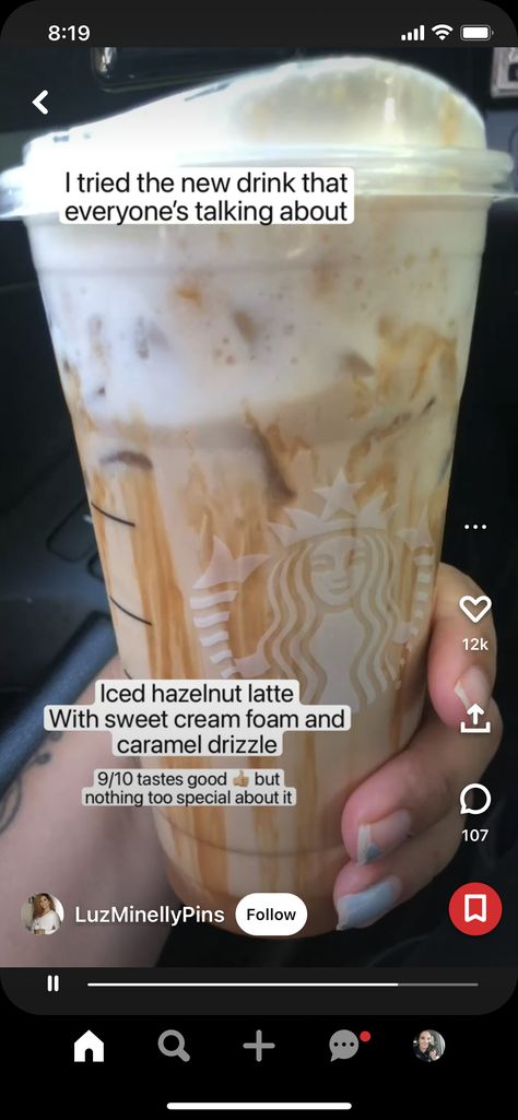 Starbucks Drinks Hazelnut, Hazelnut Starbucks Coffee, Starbucks Hazelnut Drinks, Hazelnut Starbucks Drinks, Hazelnut Coffee Recipe, Dunkin Drinks, Starbucks Hot Chocolate, Star Bucks, Iced Starbucks Drinks