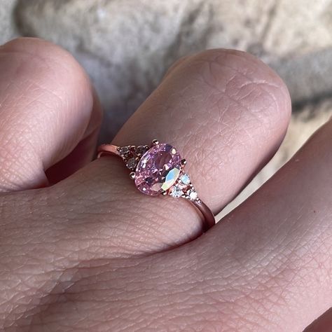 Natural Pink Sapphire / Zircon Ring 14k Rose Gold Engagement Wedding Band Ring Natural Pink Sapphire And Zircon Ring 14k Rose Gold Engagement Wedding Band Ring Promise Rings Anniversary Wedding Size 7 Sliver Rose Gold Plated But Amazing In Person Pictures Do No Justice Smoke Free Home If You Have Any Questions Let Me Know Opal And Sapphire Ring, Pink Sapphire Band, Pink Engagement, Pink Wedding Rings, Seed Pearl Ring, Rings Anniversary, Pink Sapphire Ring Engagement, Diamond Heart Ring, Pink Sapphire Ring