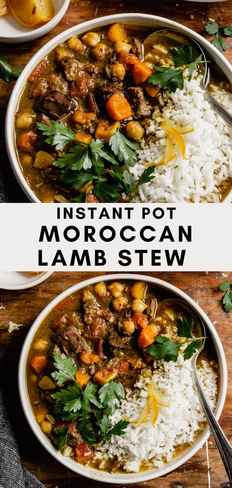 Instant Pot Moroccan, Moroccan Lamb Stew, Autumn Meals, Moroccan Stew, Lamb Stew Recipes, Moroccan Lamb, Weeknight Recipes, Moroccan Chicken, Lamb Dishes