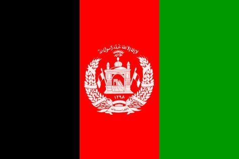 Afghanistan has had 21 different flags since the first flag. But since Afghanistan became independent in 1709, the flag was established as we know now. This flag consists of three stripes of the colors black, red, and green. The center emblem is the classical emblem of Afghanistan with a mosque facing Mecca. Afghanistan Flag, Boat Flags, Afghan Culture, International Flags, World Flags, We Are The World, Car Bumper Stickers, Flags Of The World, Life Pictures