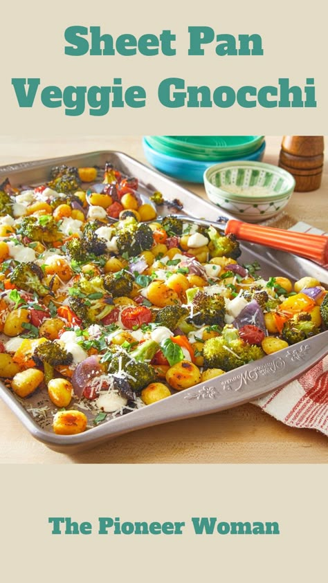 Pioneer Woman Gnocchi Recipes, Sheet Pan Gnocchi, Cauliflower Gnocchi Sheet Pan Dinner, Crispy Sheet Pan Gnocchi, Crispy Sheet Pan Gnocchi With Sausage And Peppers, Sheet Pan Gnocchi And Vegetables, Gnocchi Veggie Sheet Pan, One Pan Dinner Recipes, Vegetarian Pasta Dishes