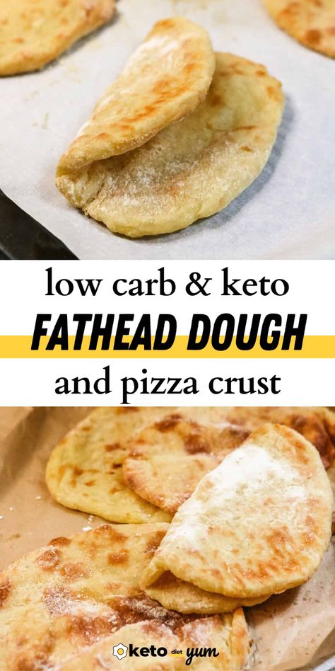 The BEST Fathead Dough Recipe for your keto meal plan! With just 4 ingredients fathead dough makes the best keto pizza crust you'll ever eat. Tastes just like the real thing - crispy, chewy and delicious. Keto Fast Food Recipes, High Fat Keto Recipes, Keto Friendly Bread Recipes, Keto Lunch To Go, Fathead Bread Recipe, Keri Pizza Crust, Keto Diet For Picky Eaters, Keto Fathead Dough Recipes, Keto Dessert Pizza