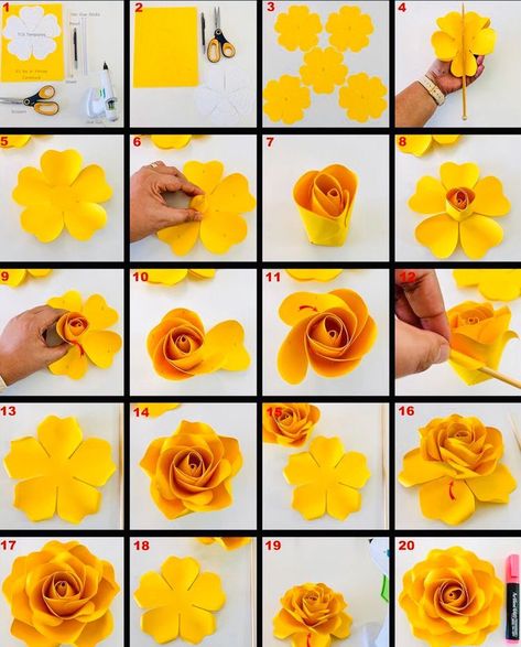 Make Paper Flowers, Paper Flower Art, Easy Easter Crafts, Paper Flower Crafts, Tiny Hands, Paper Flower Template, Paper Craft Diy Projects, Handmade Flowers Paper, Paper Flowers Craft