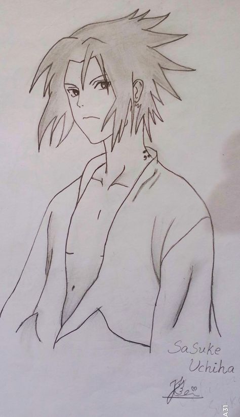 Anime Drawing Sasuke, Sasuke Uchiha Sketch Pencil, Sasuke Sketch Pencil, Sasuke Uchiha Drawing Pencil, Sasuke Drawing Pencil, Sasuke Drawing Sketches, Naruto Sketch Pencil, Sasuke Drawing Easy, Sasuke Uchiha Sketch