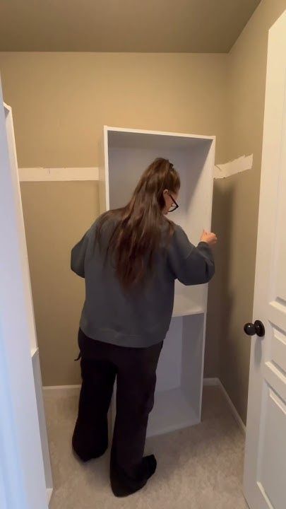 Pro tip: these shelves are cheaper at Walmart than at Target! #targetbookshelfhack #closetmakeover Diy Closet Shoe Storage, Target Bookshelf, Tall Shelves, Closet Shoe Storage, Shoe Shelves, Small Closet, Closet Makeover, Diy Closet, Pro Tip