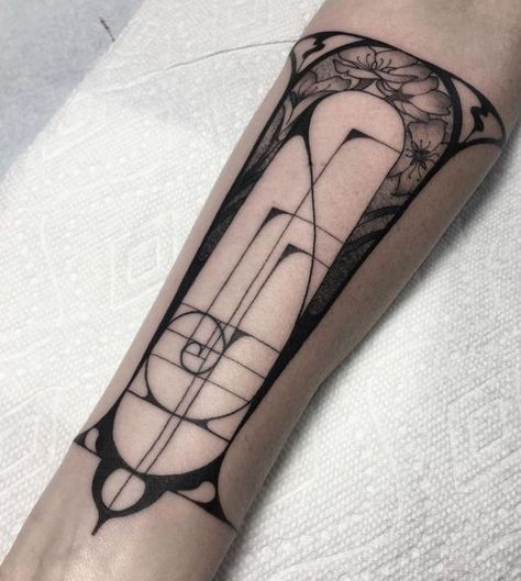 Art Nouveau Tattoo Flower, Fine Tattoos, Placement Tattoo, Fibonacci Tattoo, Tat Inspiration, Inspiring Tattoos, Art Deco Tattoo, Art Nouveau Tattoo, Nouveau Tattoo