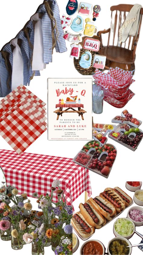 Babyq Shower Ideas, Picnic Themed Baby Shower Ideas, Barbeque Baby Shower Ideas, Baby Q Shower Ideas Decorations, Crawfish Boil Baby Shower Ideas, Baby Barbeque Shower Ideas, Bbq Themed Baby Shower Ideas, Baby Q Baby Shower Ideas, Barbecue Baby Shower Ideas