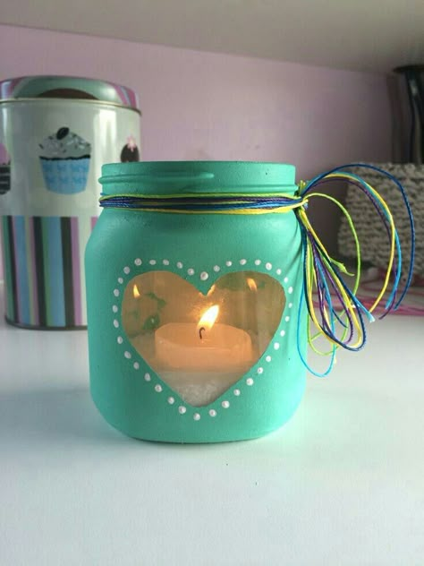 Nutella Jar, Baby Food Jar Crafts, Diy Candles Easy, Crafts With Glass Jars, Diy Jar, Mason Jar Projects, Easy Candles, Diy Glass Bottle Crafts, Baby Food Jars