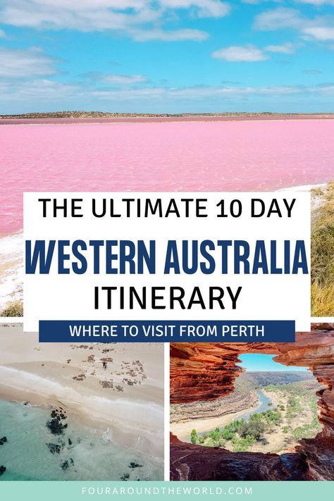 We've got the perfect Western Australia road trip itinerary! We’ll take you on a 10-day journey on a southern Western Australia road trip. This route is perfect for those who want to see as much of the area as possible, and it includes some of the most popular tourist destinations in the region. Australia 10 Day Itinerary, Australia Itinerary 2 Weeks, Kalbarri National Park, Australia Road Trip, Map Of Western Australia, Western Australia Road Trip, Perth Western Australia City, Western Australia Travel, Australian Road Trip