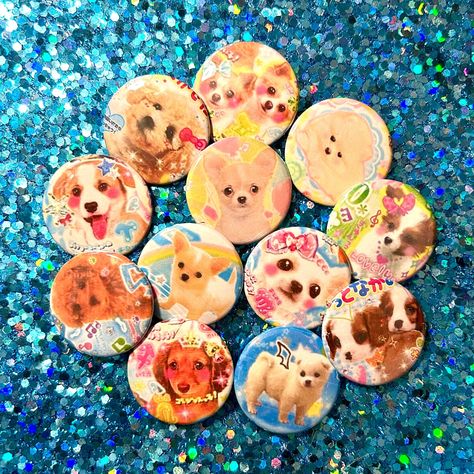 12 Beautiful Puppy Pins! Each one is handmade upon order  if you're interested in having a custom button design made feel free to message me Custom Buttons, Pinback Buttons, Cute Pins, Button Design, Button Pins, Christmas List, Buttons Pinback, Things To Buy, Projects To Try