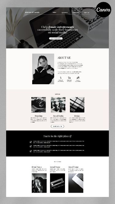 #Webpage_Design_Inspiration #Social_Media_Manager_Website #Minimalistic_Website_Design #Sales_Funnel_Design Webpage Design Inspiration, Social Media Manager Website, Sales Funnel Design, Website Design Inspiration Layout, Modern Website Design, Canva Website, Webpage Design, Modern Website, Sales Page