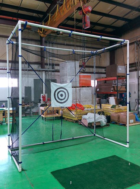 Golf Practice Nets | Shop Golf Hitting Nets & Cages for Indoor or Outdoor Use - US Netting Diy Golf Net, Golf Hitting Net, Golf Simulator Room, Backyard Sports, Golf Practice Net, Batting Cage, Dubai Golf, Golf Driving Range, Backyard Baseball